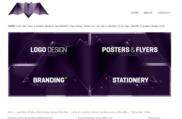 alex tass clean website layout