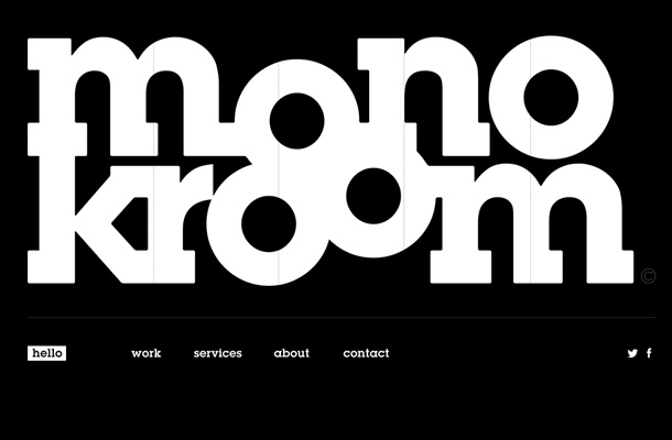 monokroom creative black white agency website