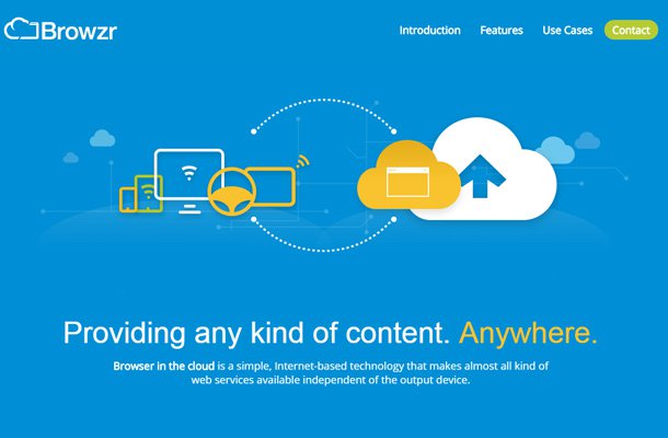 browzr blue browser design homepage