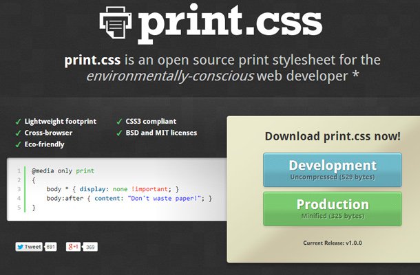 print css stylesheet open source free download