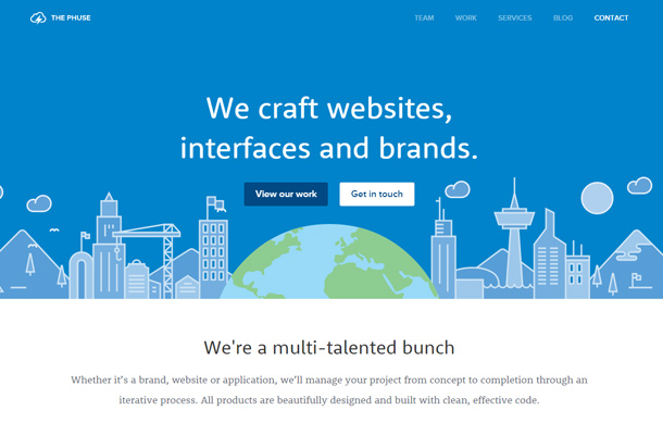 the phuse blue homepage animation layout