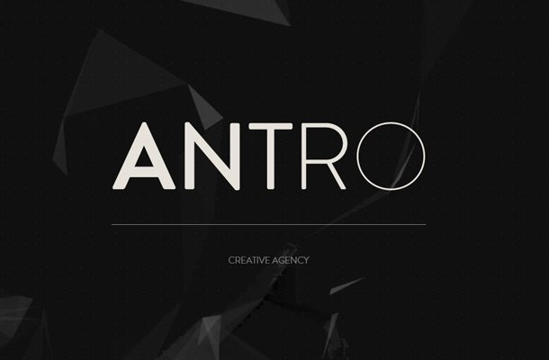 antro creative agency homepage layout