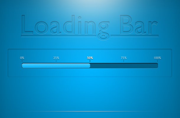 bright shiny blue loading bar psd freebie