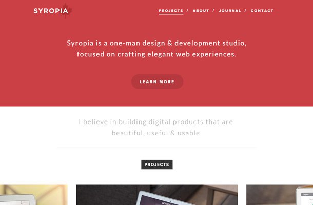 syropia layout website design homepage
