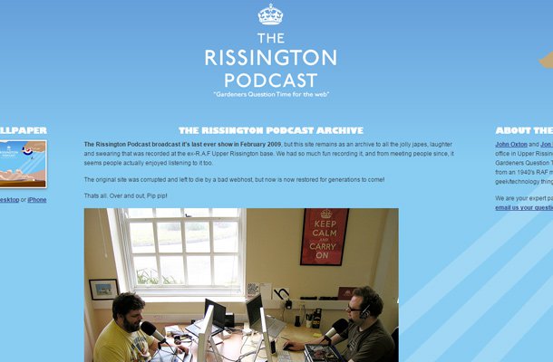 rissington podcast website design layout
