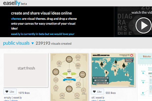 easelly infographics online webapp network screenshot