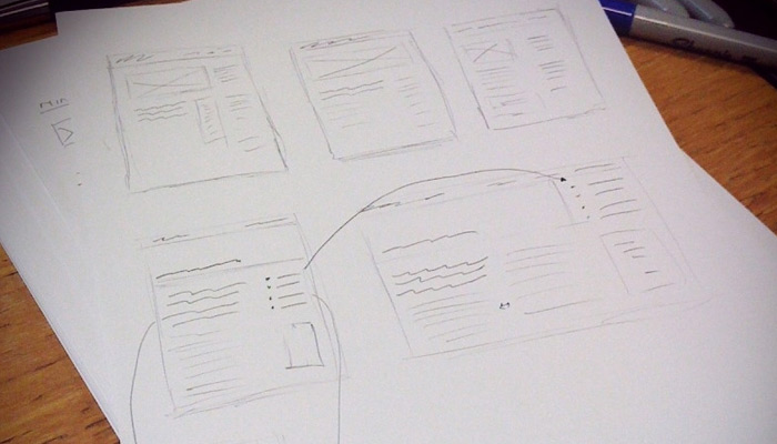 responsive blog sketch paper ui