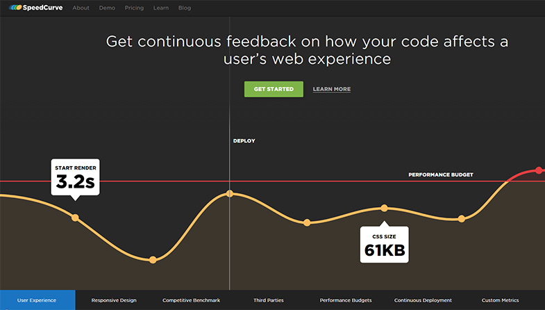 SpeedCurve homepage