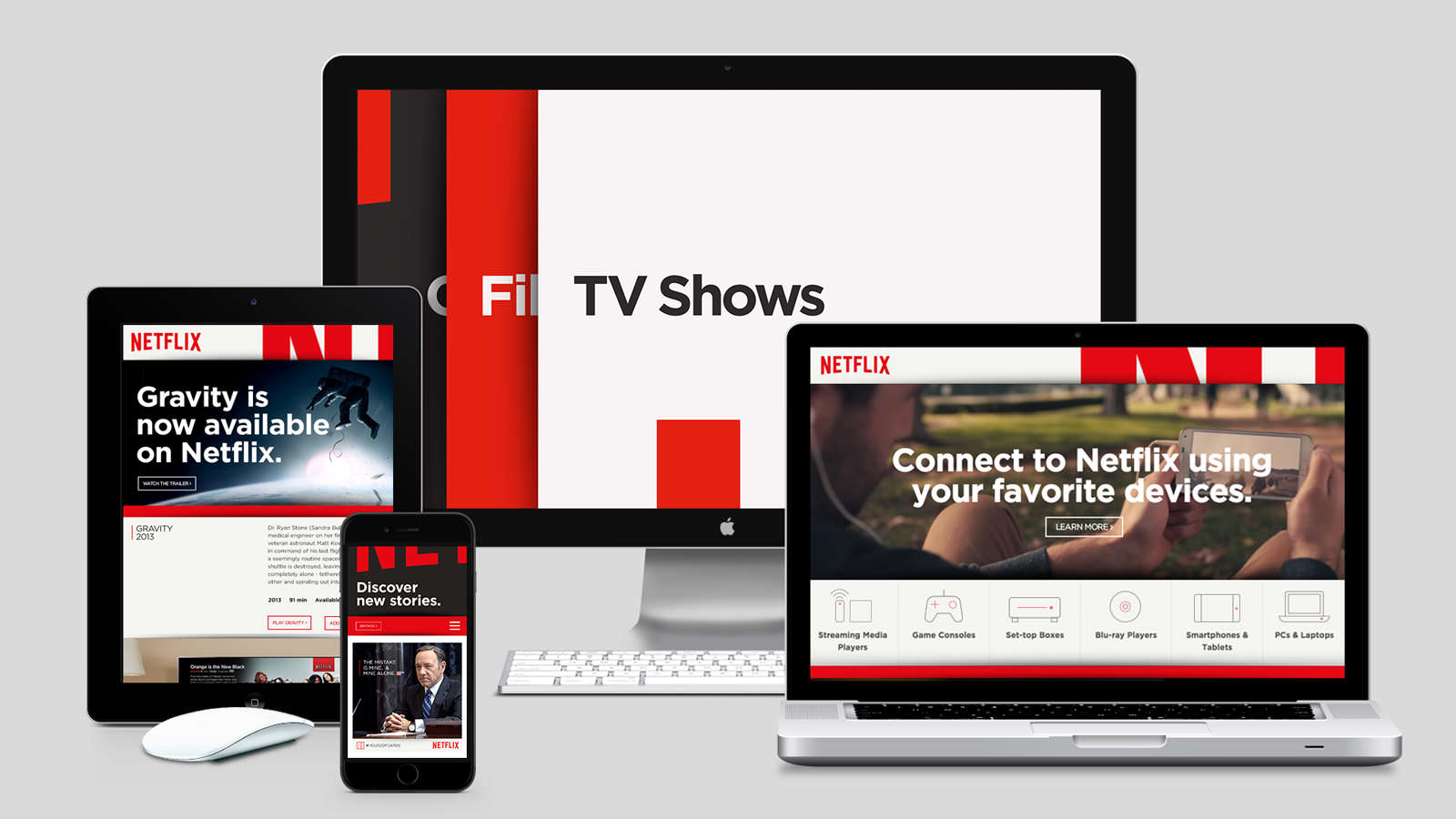 Netflix brand multi screens design