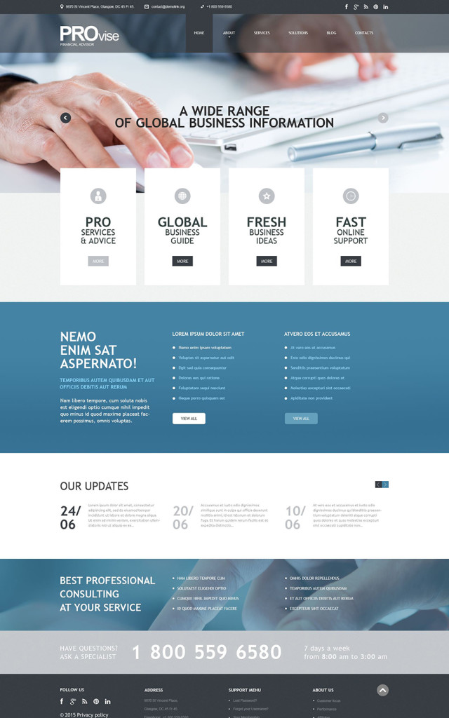 4 business wordpress template