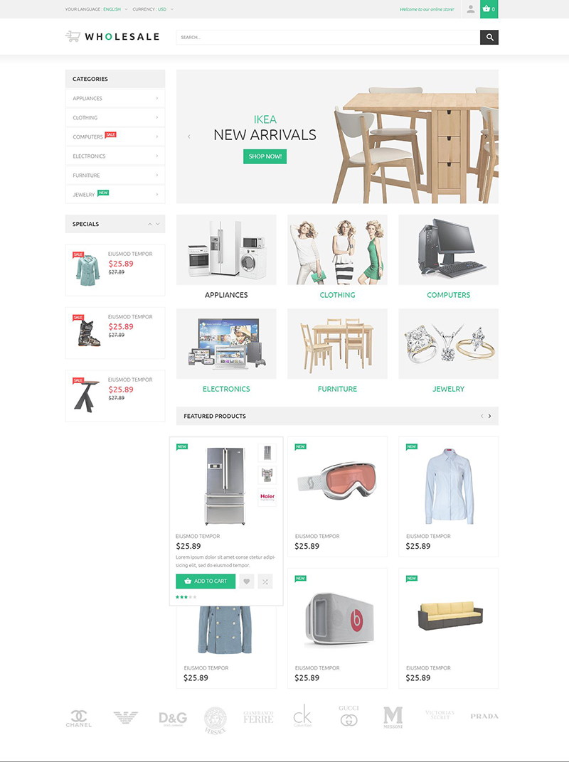 Warehouse Magento Theme