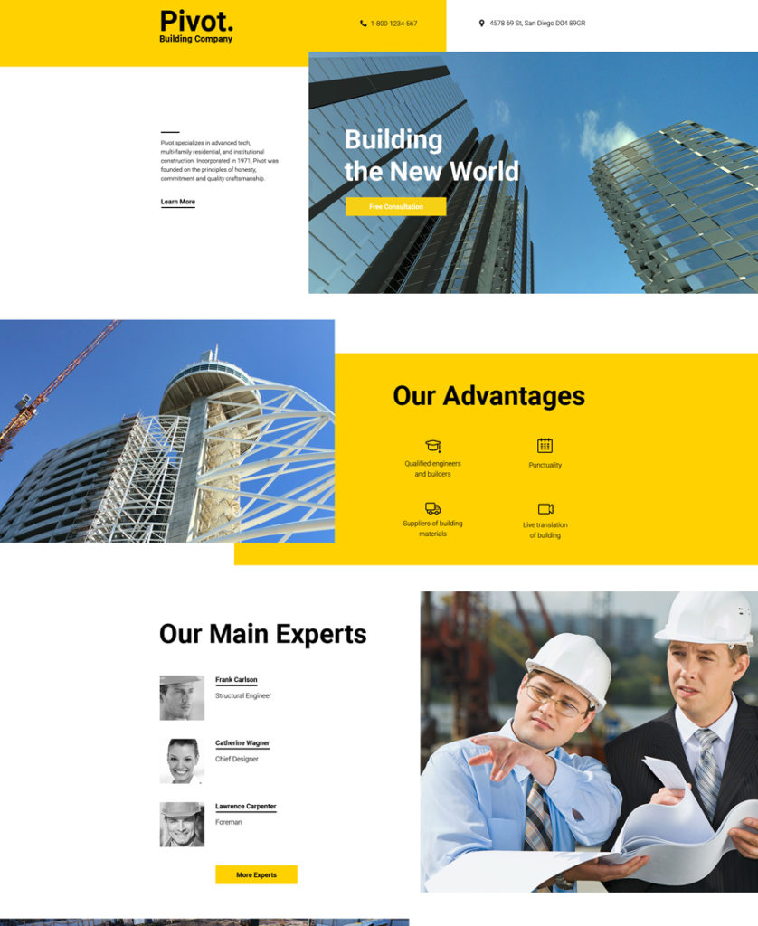 Construction Company Landing Page Template