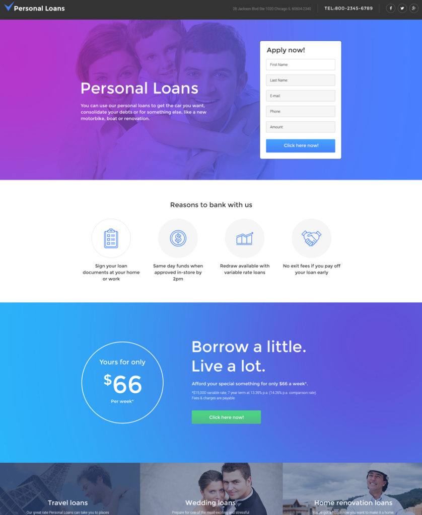 one of the most attractive landing page templates