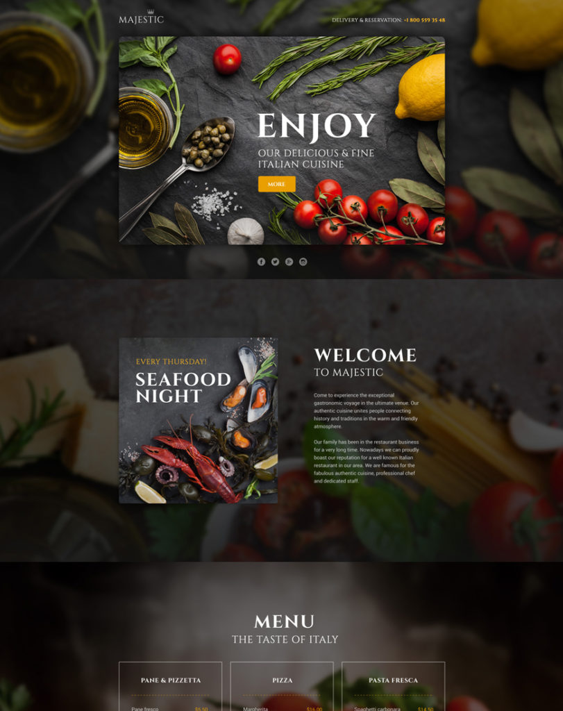 Majestic Landing Page Template