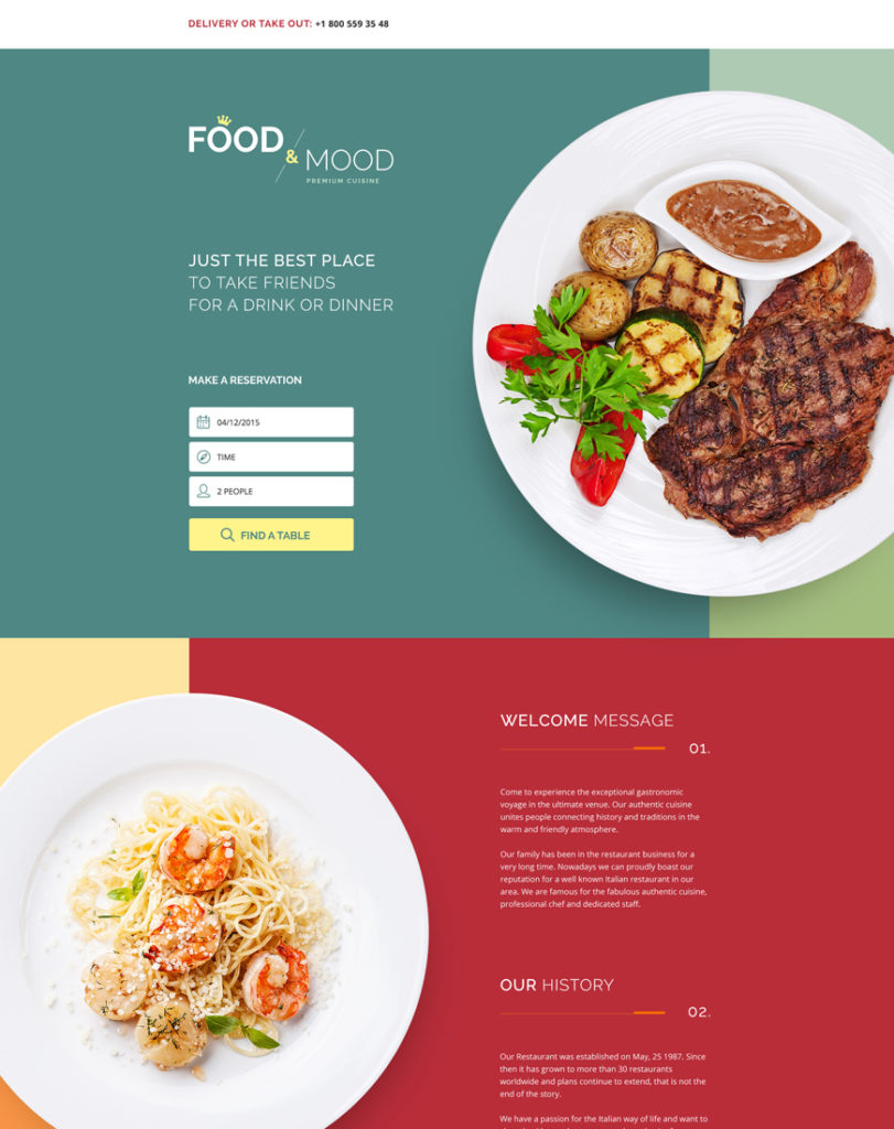 cafe-and-restaurant Landing Page Template