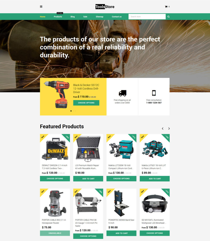 16-tools-store shopify theme