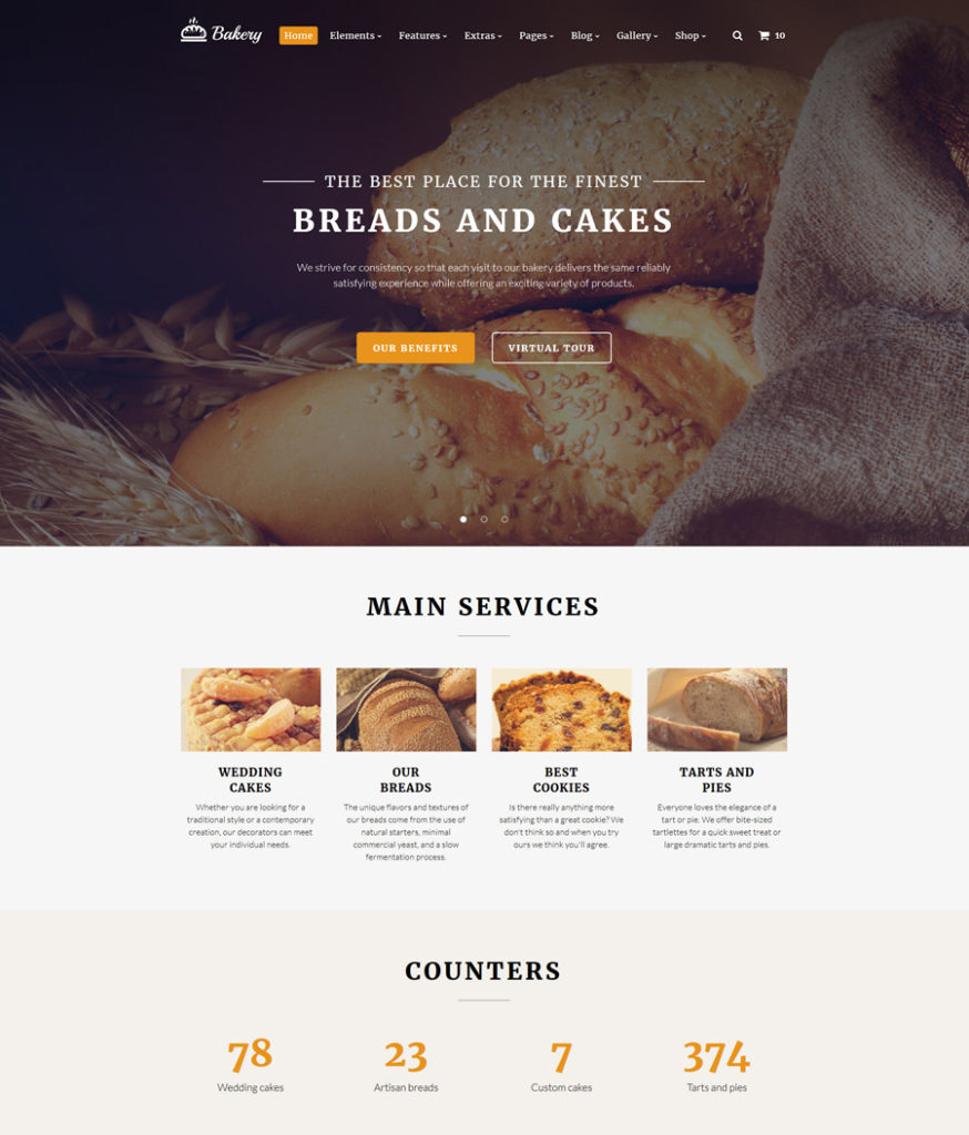 bakery - one of the best multipurpose website templates