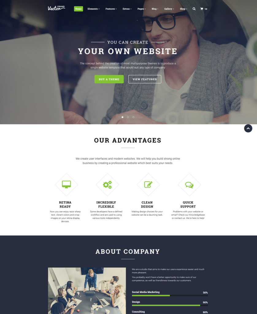grand-vector - one of the best multipurpose website templates