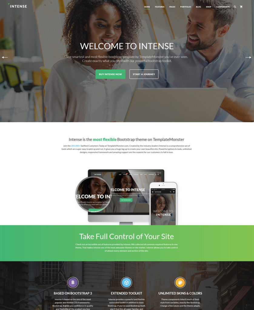 intense - one of the best multipurpose website templates