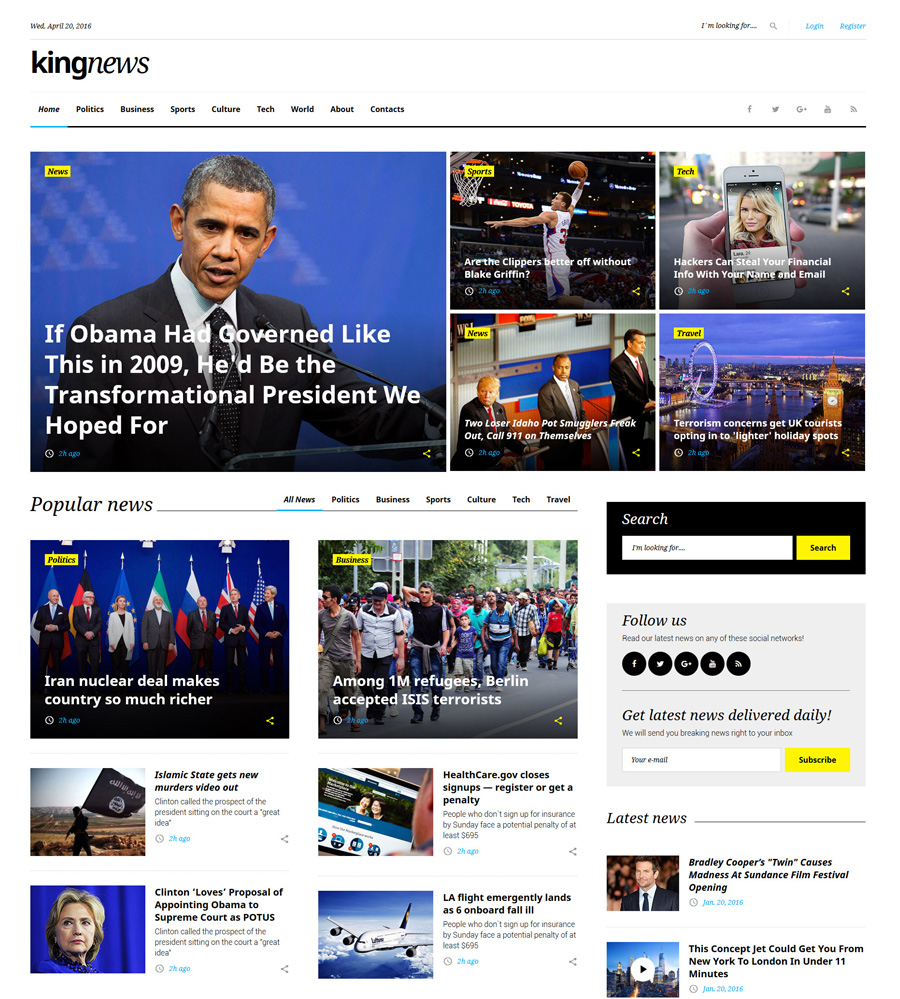 kingnews - one of the best multipurpose website templates
