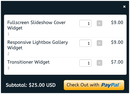 Muse For You - PayPal Shopping Cart Widget - Adobe Muse CC