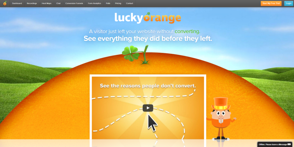 2.Luckyorange.com homepage