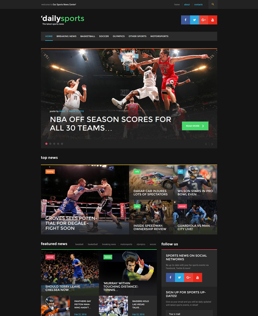 DailySports-WordPress-Theme - responsive WordPress themes