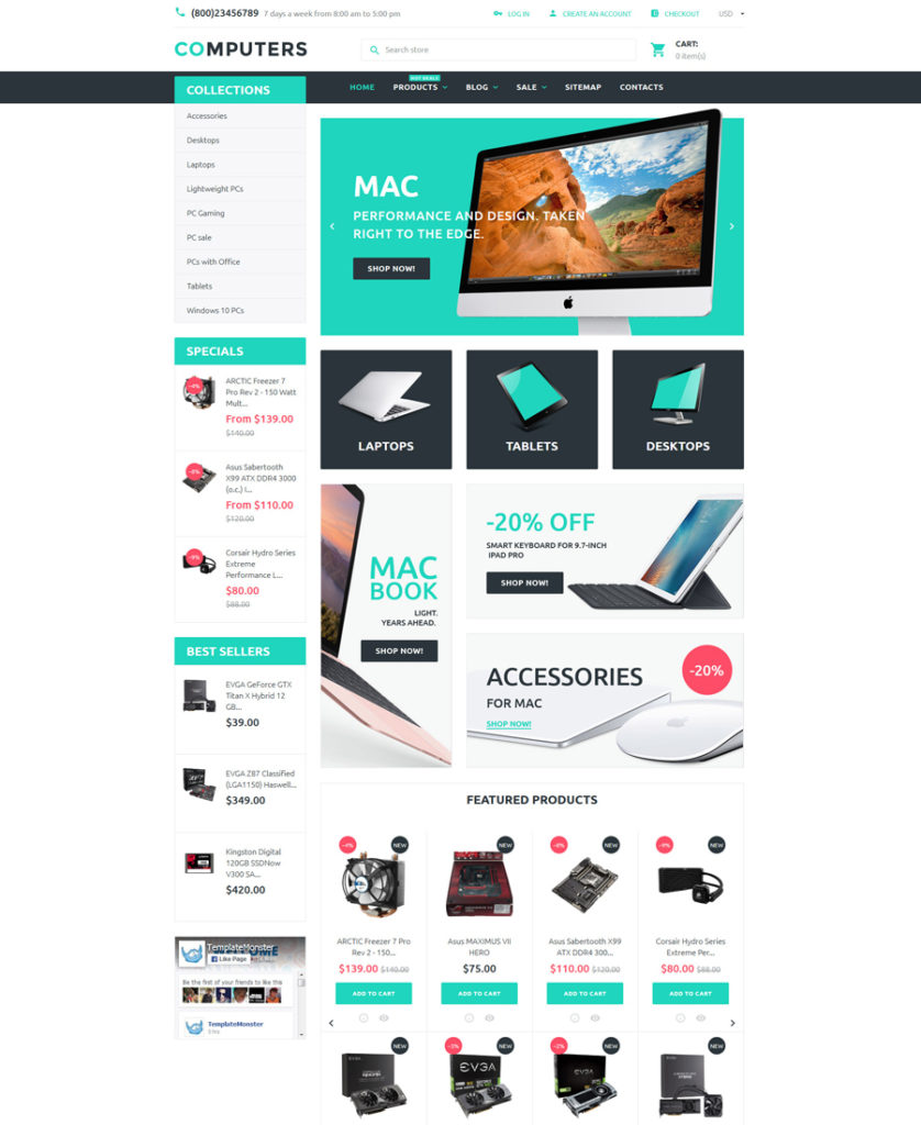 Computers Shopify Theme - responsive eCommerce templates
