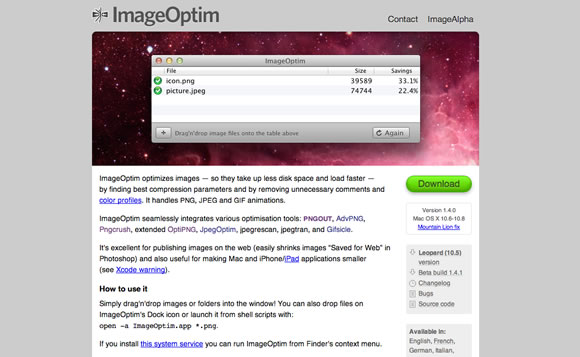 optimize images for the web