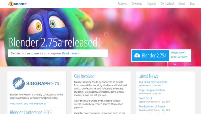 blender 3d homepage design