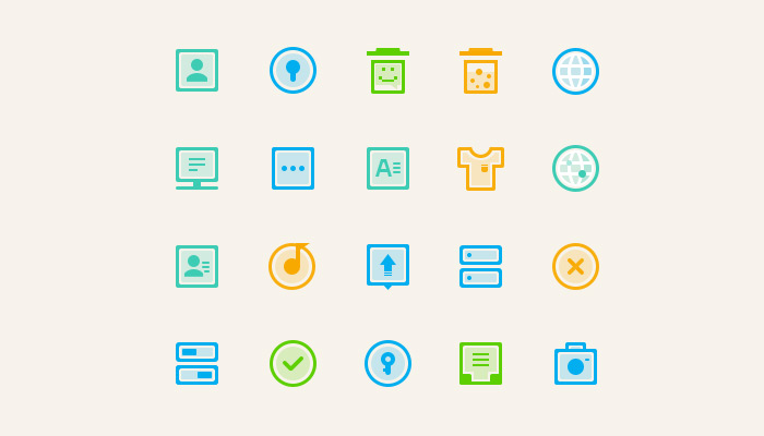 bright colors simple icons