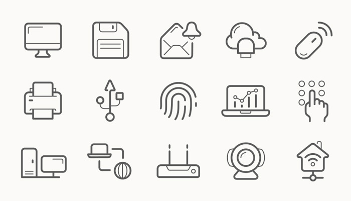simple thin line icons