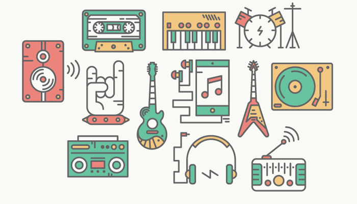 musical icons colors