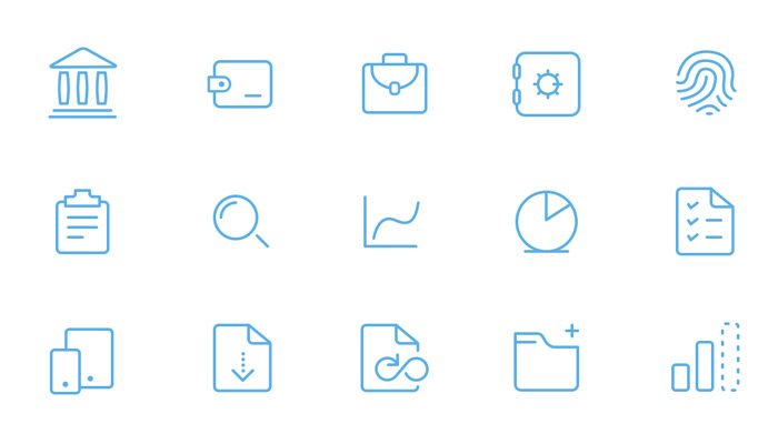 bankin icons thin lines