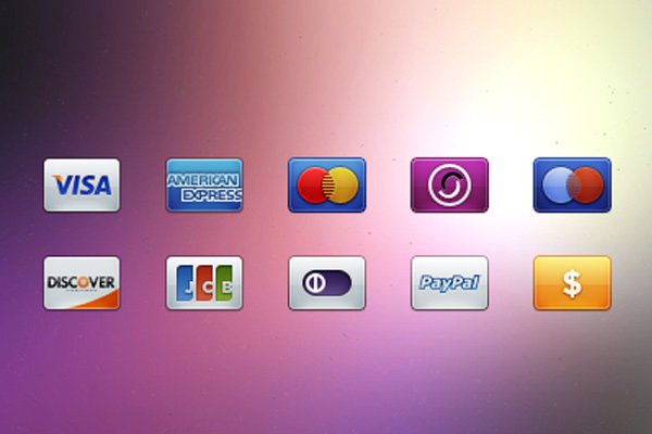 glossy credit card bevel icons freebie