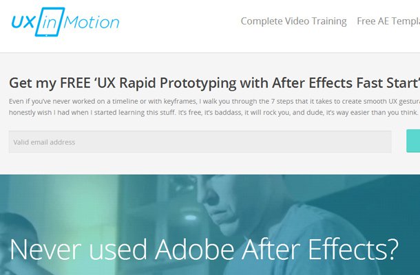 ux in motion website after effects