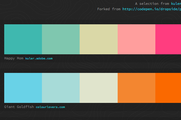 webapp html5 css3 color palettes selector