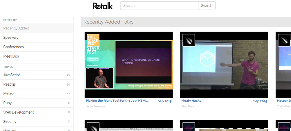 Retalk homepage