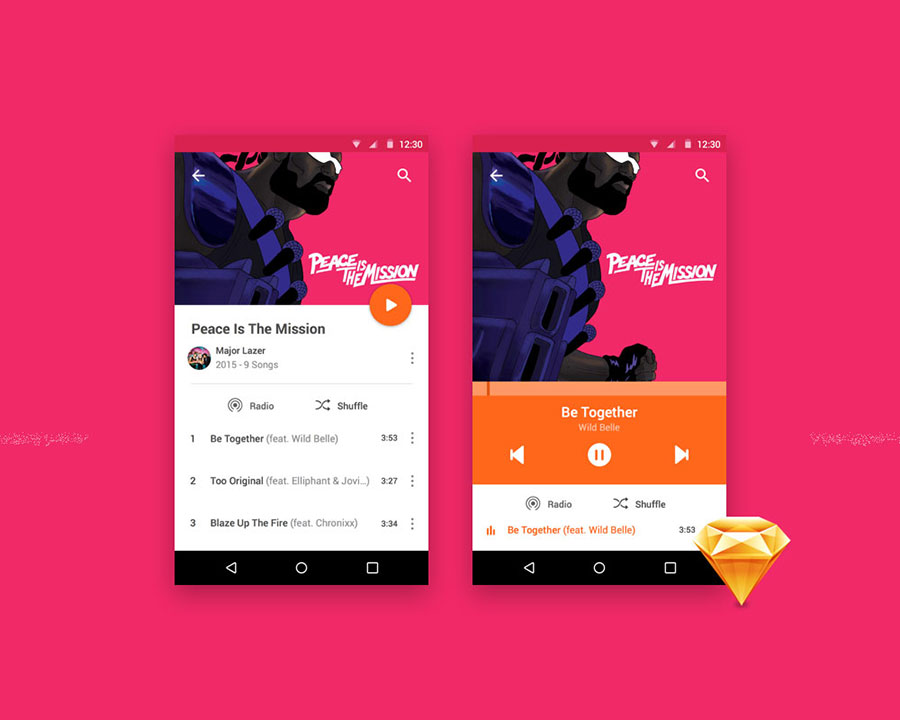 Web play android. Music player ui android. shuffle radio. gfx video-player sketch template ui. ui video.