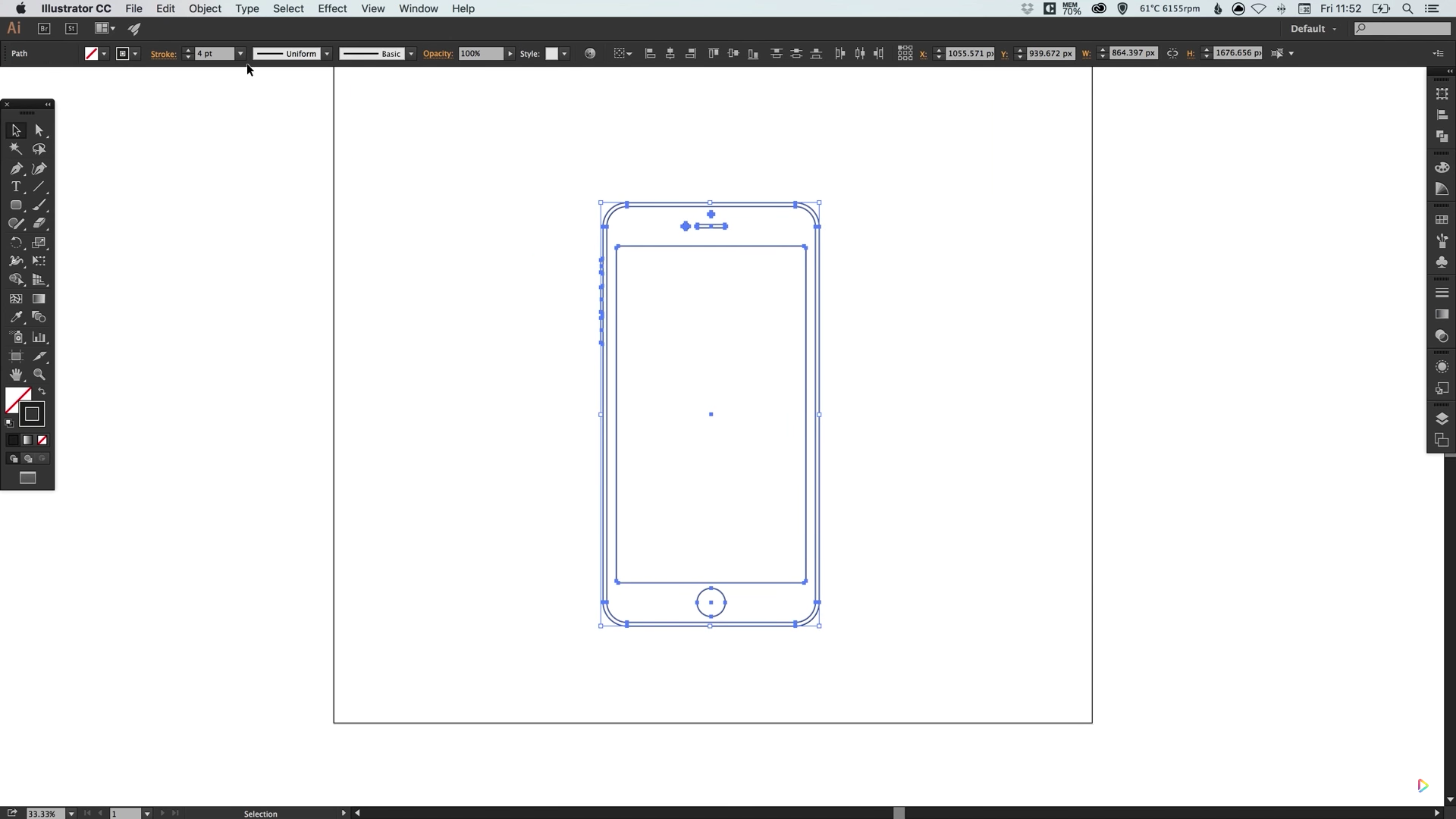 Draw an iPhone 6 Wireframe in Illustrator
