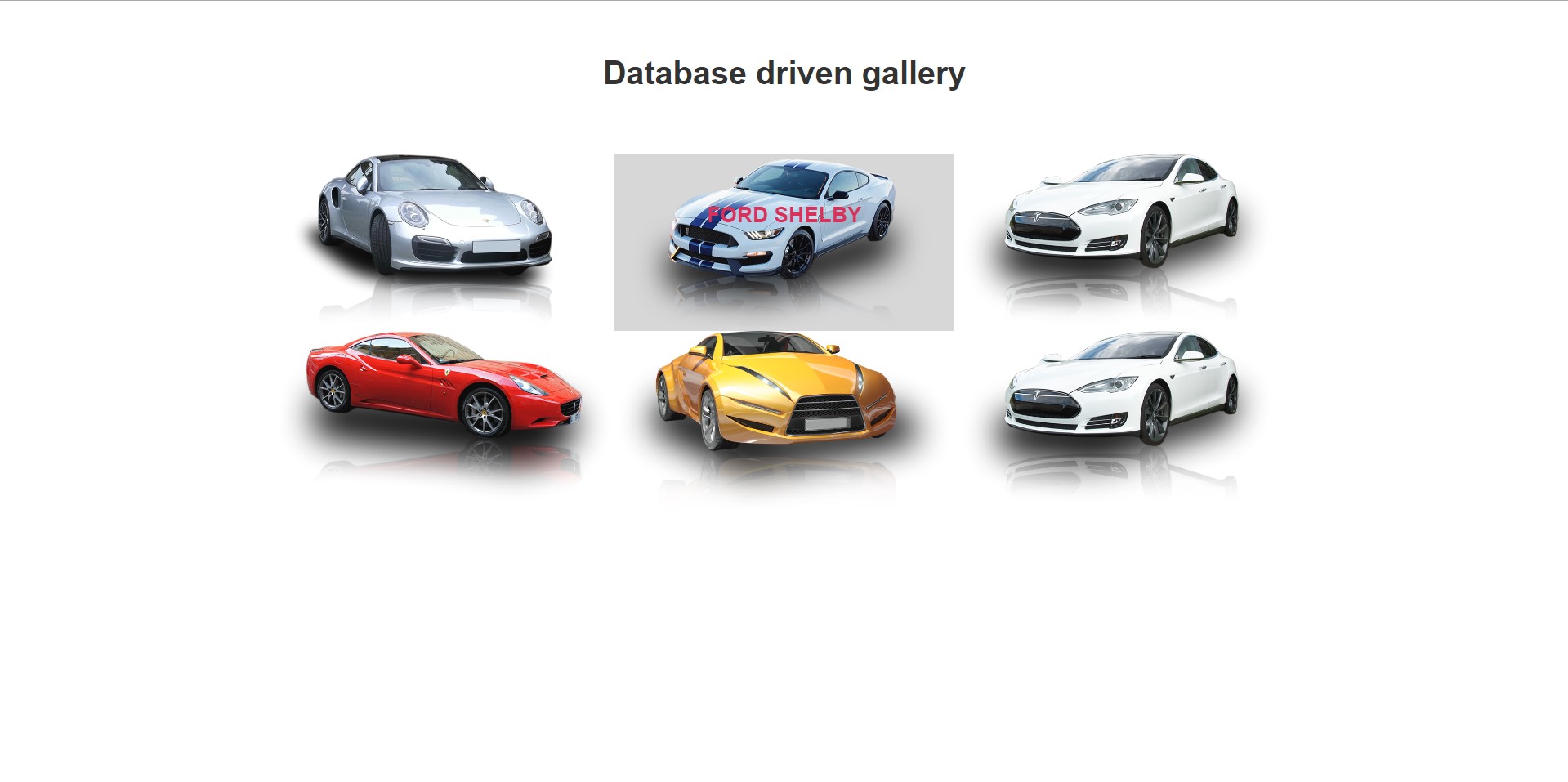 Database driven gallery final result