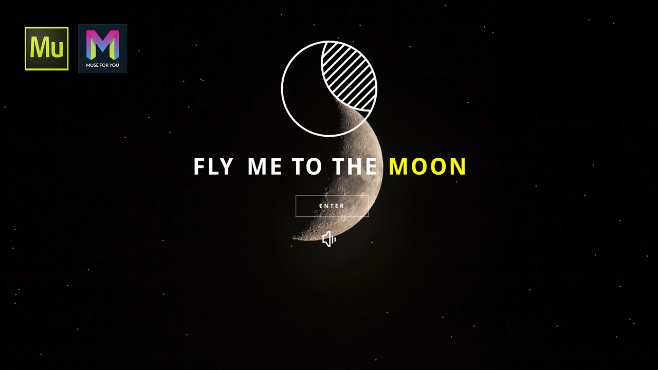 Fly Me to the Moon Landing Page - Adobe Muse CC - Muse For You