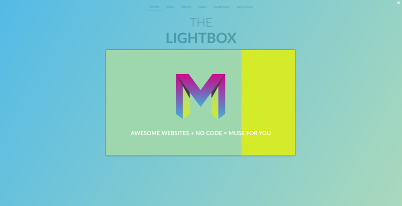 Muse For You - The Lightbox Widget - Adobe Muse CC - Web Design Ledger